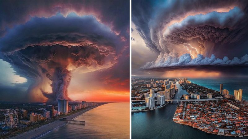 Dramatic Cumulonimbus Clouds Tower Above Miami’s Skyline