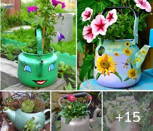 Old teapot as a garden decoration: 15 original upcycling ideas to imitate